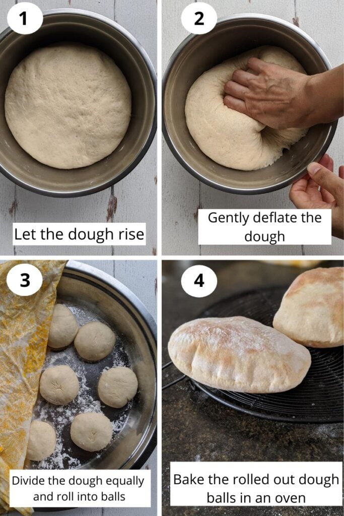 steps for making pita bread.
