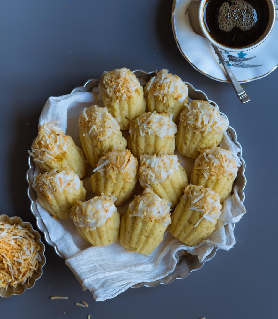 Coconut Ginger Madeleines easy vegan recipe Tasha's Artisan Foods
