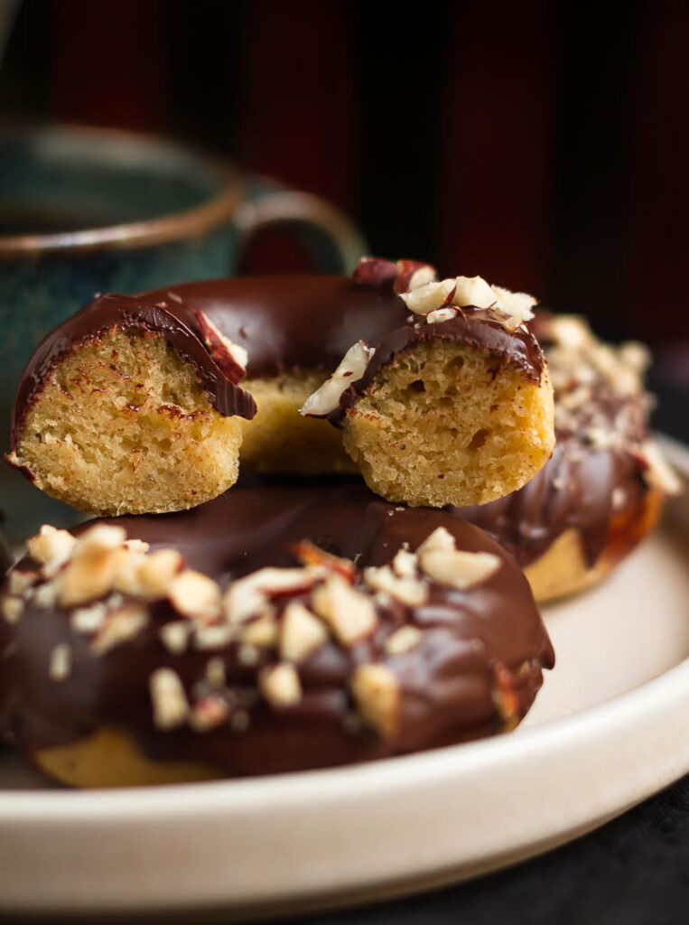 Vegan Pumpkin donuts | Easy eggless baked donuts recipe
