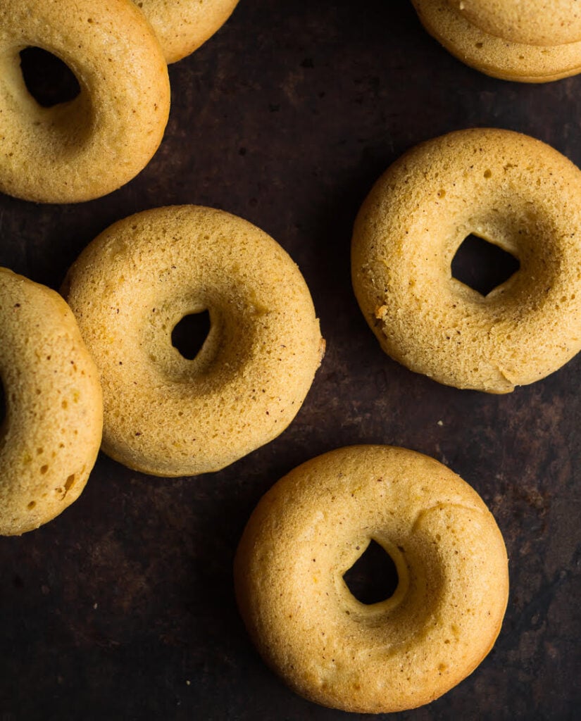 Vegan Pumpkin donuts | Easy eggless baked donuts recipe