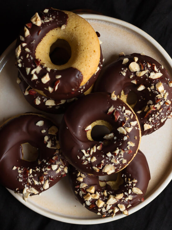 Vegan Pumpkin donuts | Easy eggless donuts recipe