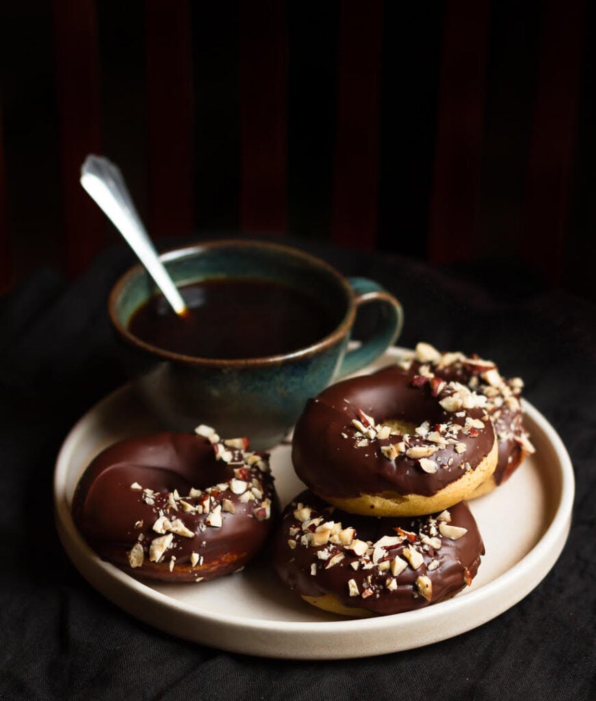 Vegan Pumpkin donuts | Easy eggless baked donuts recipe