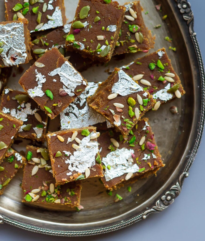 Pumpkin Besan Burfi | Glutenfree chickpea pumpkin burfi