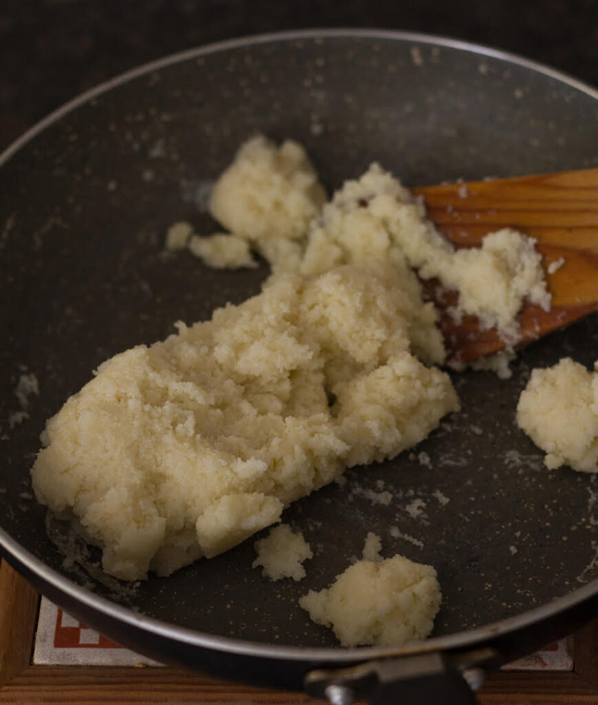 Mixing semolina and milk for making  Easy Homemade Gulab Jamun | How to make gulab jamun
