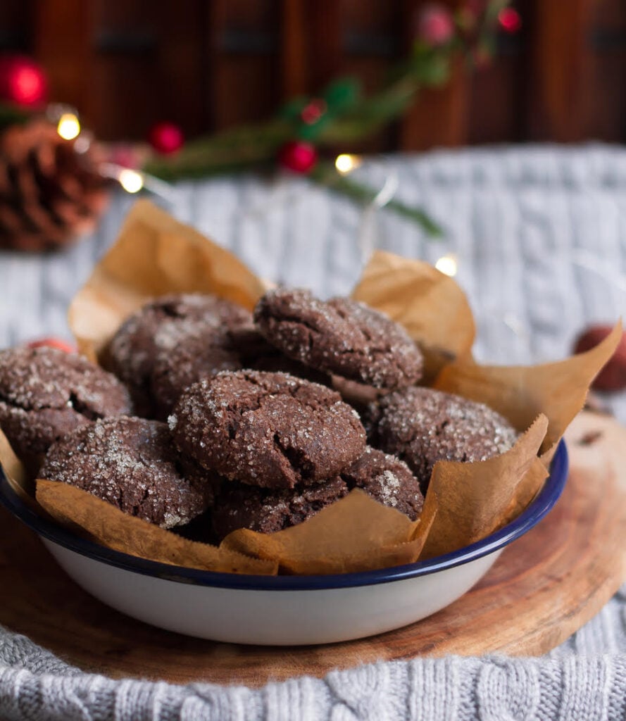 Chocolate Ginger Cookies | Easy Chewy eggless ginger cookies