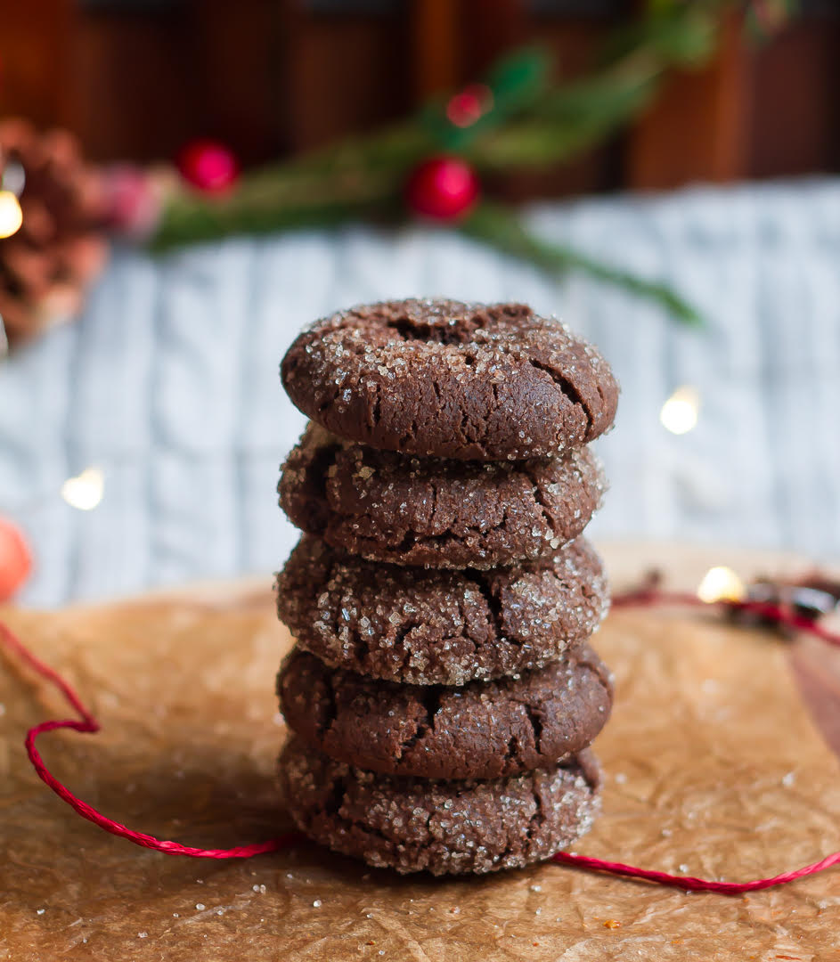 Chocolate Ginger Cookies | Easy Chewy eggless ginger cookies