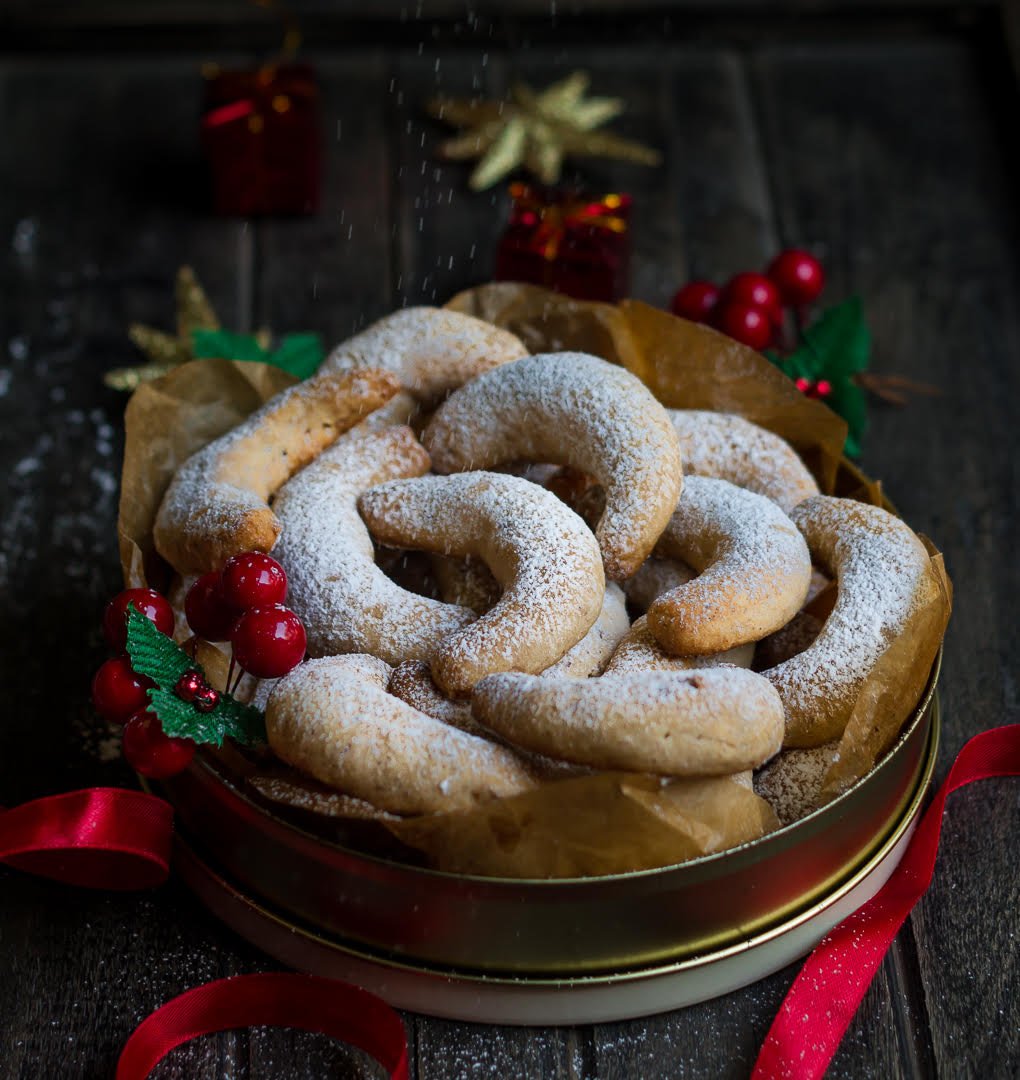 Lemon Crescent Cookies | Eggless Crescent Cookies