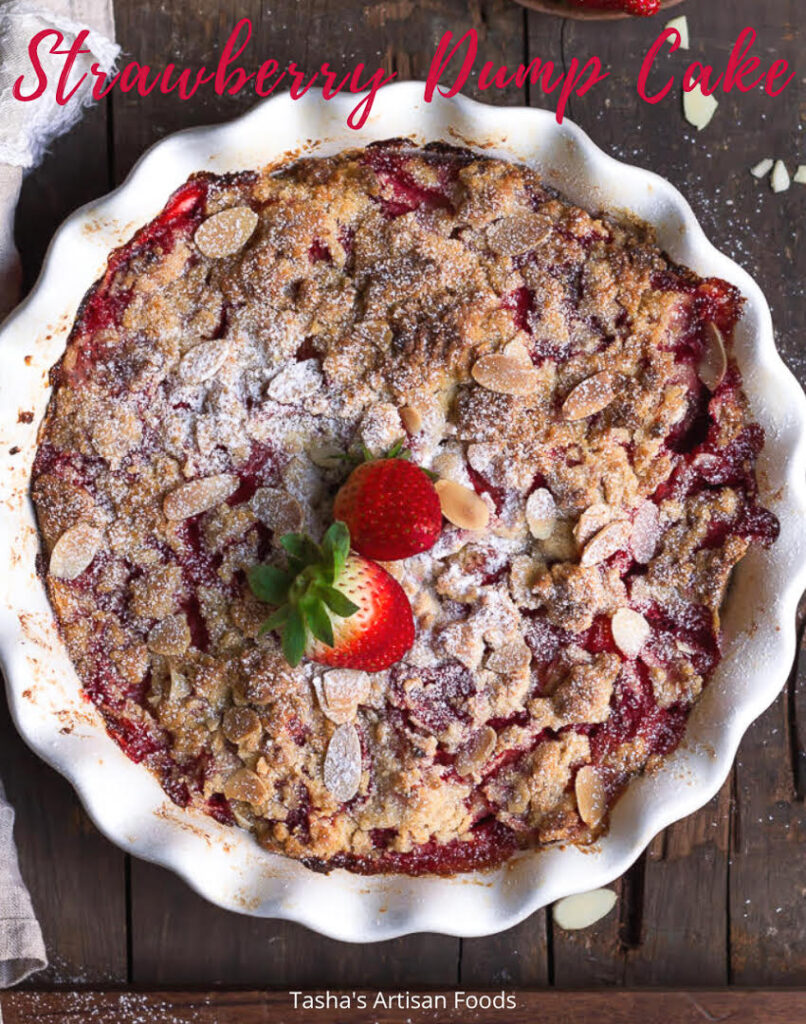 Strawberry Dump Cake | Easy eggless strawberry cake recipe