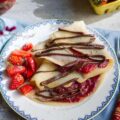 Strawberry Crepes | Easy eggless strawberry Crepes | Eggless Crepes with Strawberry Jam