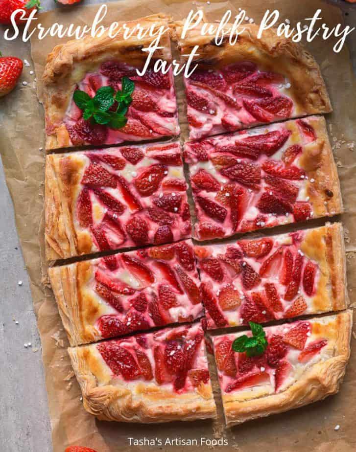 Strawberry Puff Pastry Tart | Easy 5 Ingredient Eggless Strawberry Tart