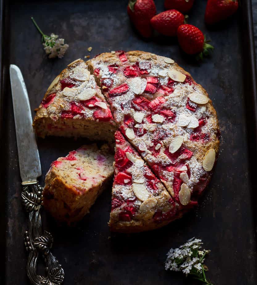 Strawberry Jam Cake | Eggless strawberry chia cake
