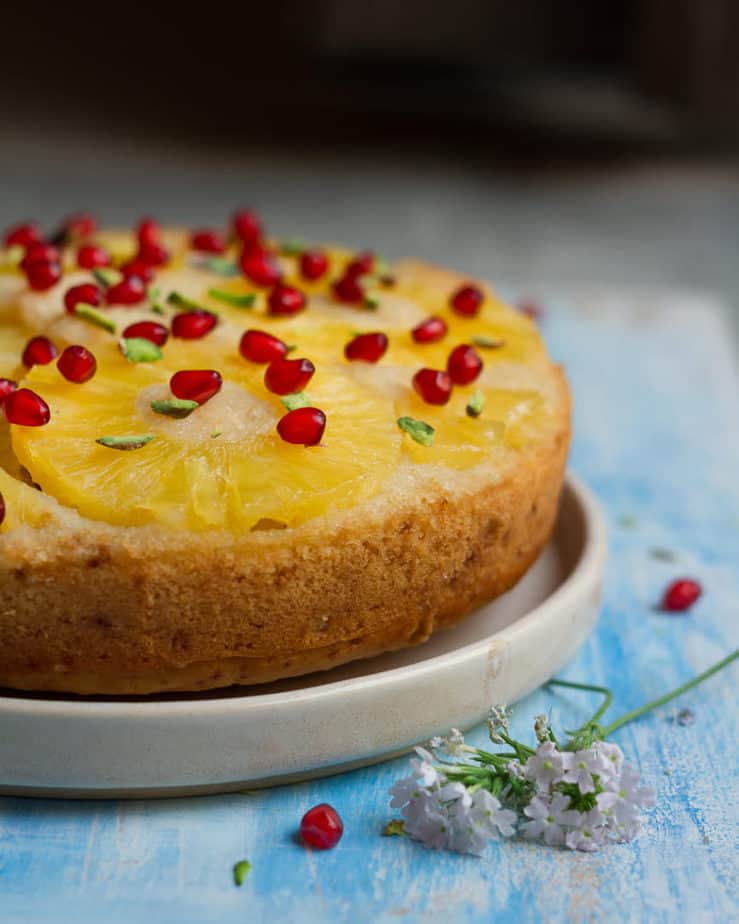 Pineapple Upside-Down Cake | Easy vegan pineapple cake recipe