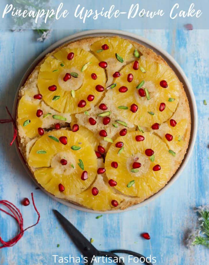 Pineapple Upside-Down Cake | Easy vegan pineapple cake recipe