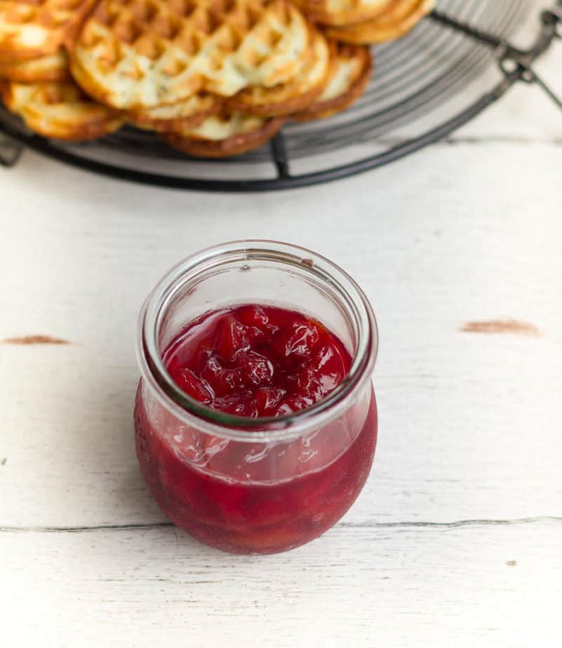 Plum compote for Lemon Poppyseed Waffles | Vegan lemon poppyseed waffles recipe