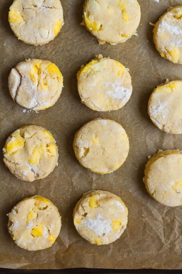 Ready to bake - Mango Coconut Scones | Easy Eggless Mango Scones Recipe