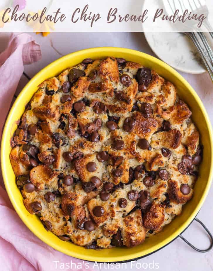 Chocolate Chip Bread Pudding | Easy chocolate bread pudding recipe