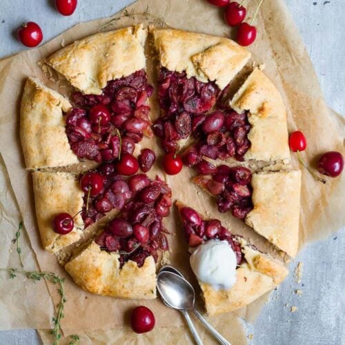 Cherry Galette - Easy eggless cherry galette