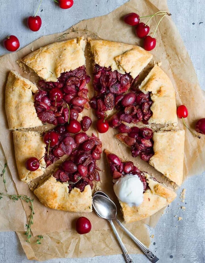 Cherry Galette | Easy eggless cherry galette recipe | Cherry Tart