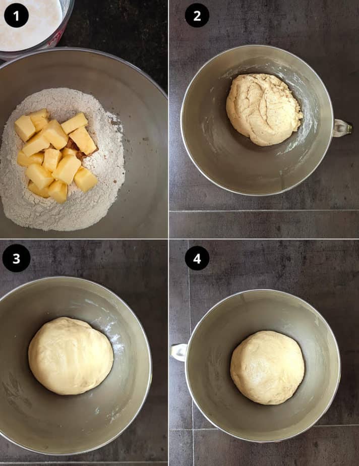 Steps for making Eggless Brioche | easy eggless brioche loaf recipe