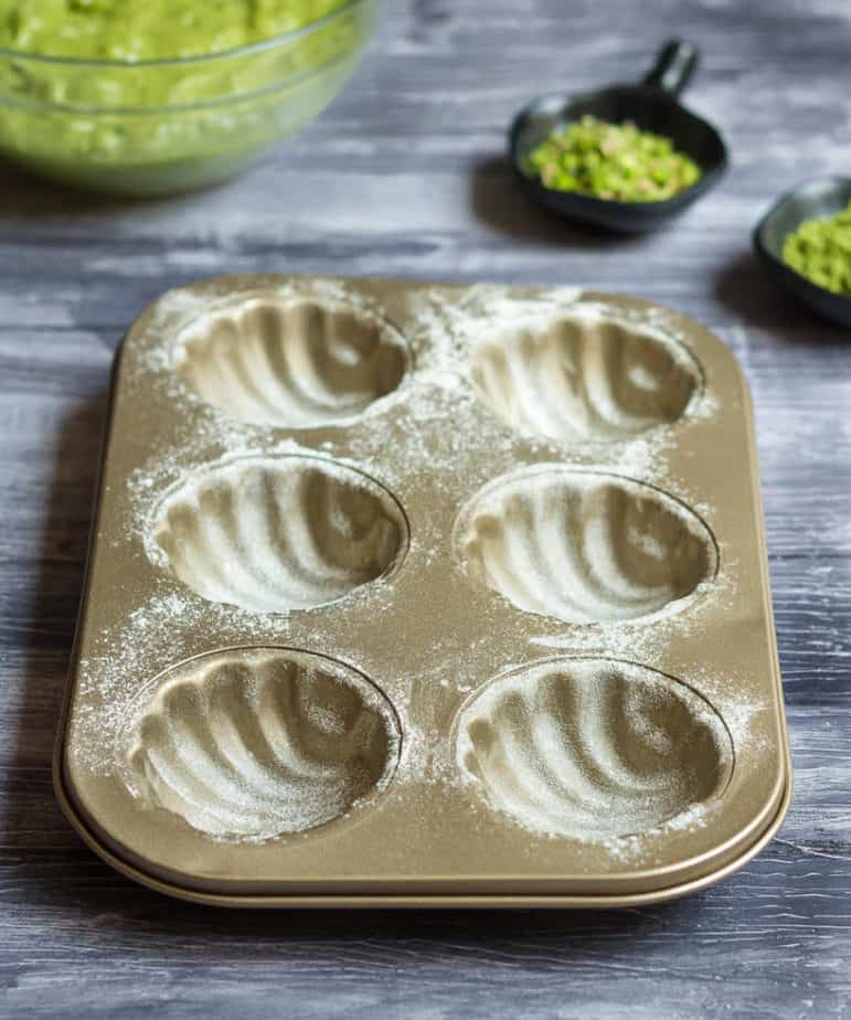 Matcha Pistachio Madeleines  |  Vegan Matcha Madeleines Recipe