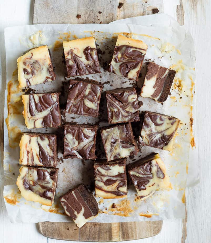 Chocolate Swirl Cheesecake Bars | Easy Chocolate Swirl Baked Cheesecake Bars