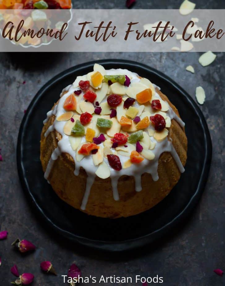 Almond Tutti Frutti Cake | Vegan Tutti Frutti Cake with Marzipan