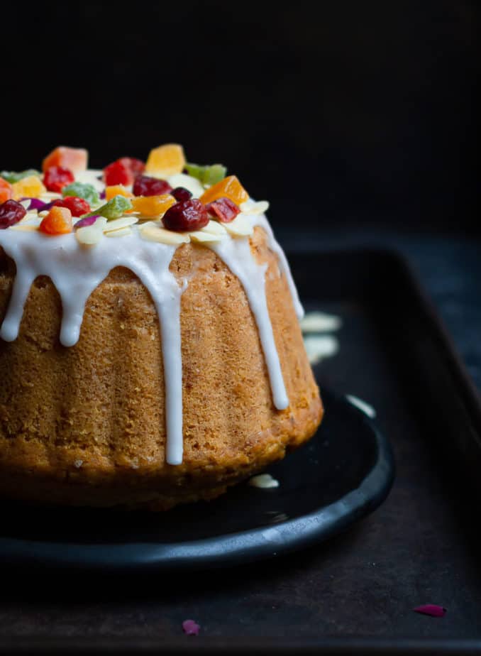 Almond Tutti Frutti Cake | Vegan Tutti Frutti Cake with Marzipan