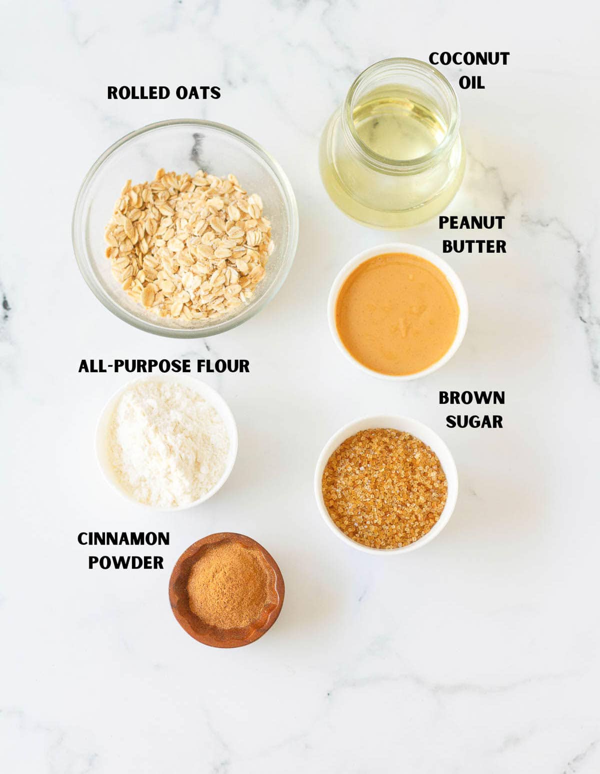 Ingredients for making streusel for apple muffins.