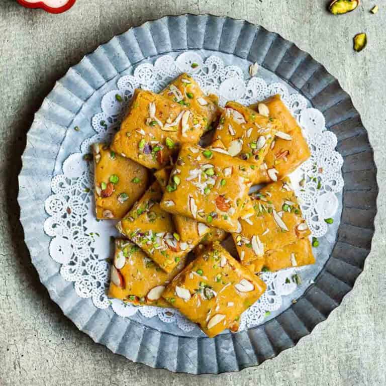 Besan Burfi with Condensed Milk