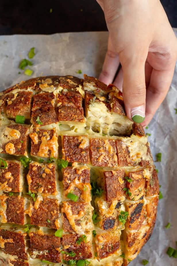 Easy Pull-Apart Cheese Garlic Bread | Cheesy Garlic Pull- Apart Bread