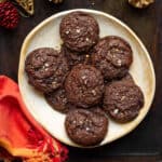 brownie cookies on a platter.