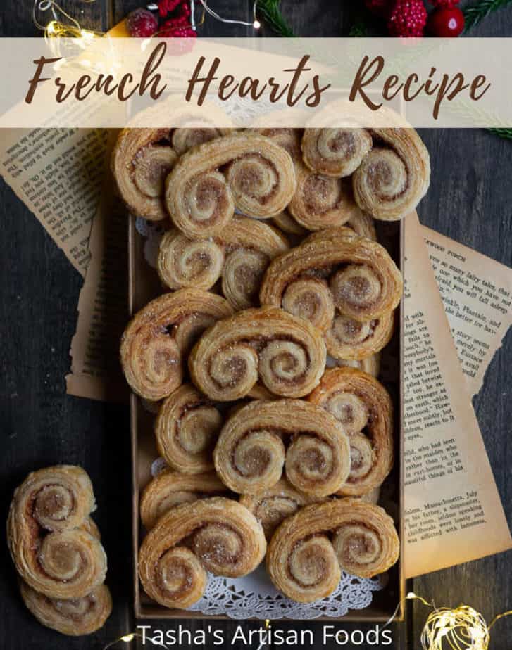 French Hearts Recipe | 3 ingredient French Palmier Cookies Recipe PIN