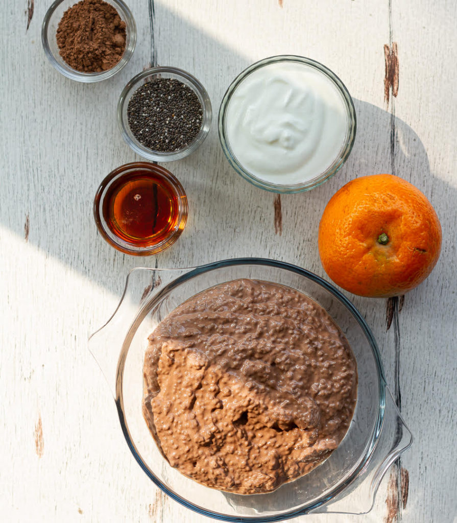 Ingredients for Chocolate Orange Chia Pudding | Healthy Chocolate Orange Chia Pudding Recipe