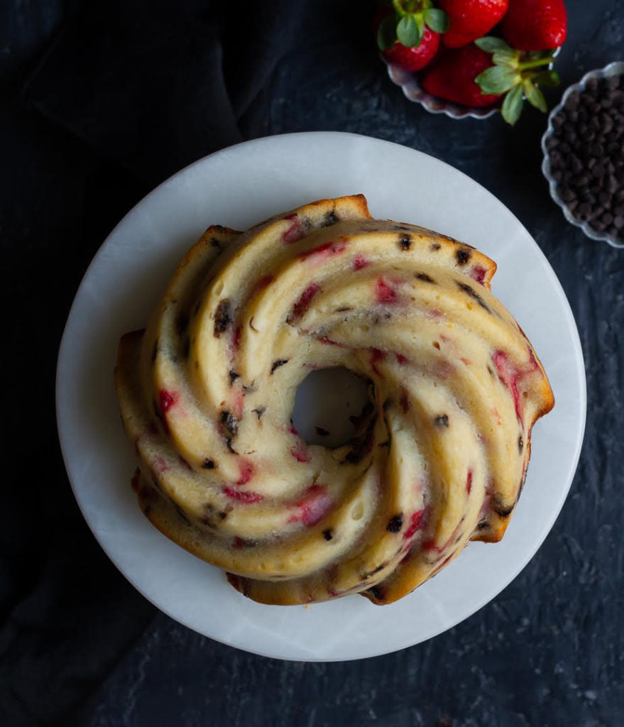 Strawberry Cream Cheese Pound Cake | Eggless Strawberry Cream Cheese Cake