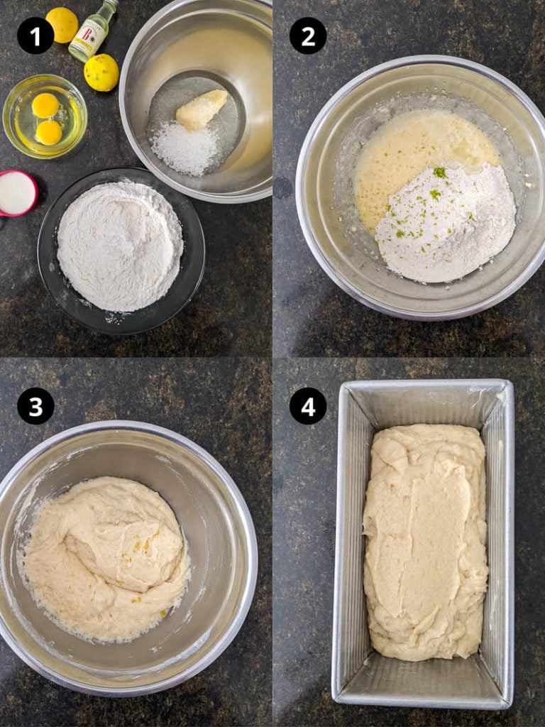 Steps for making lemon pound cake