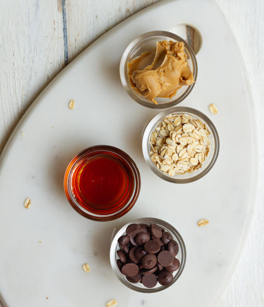 Ingredients for making Peanut Butter Oats Bites | Peanut Butter Chocolate Oats Cups