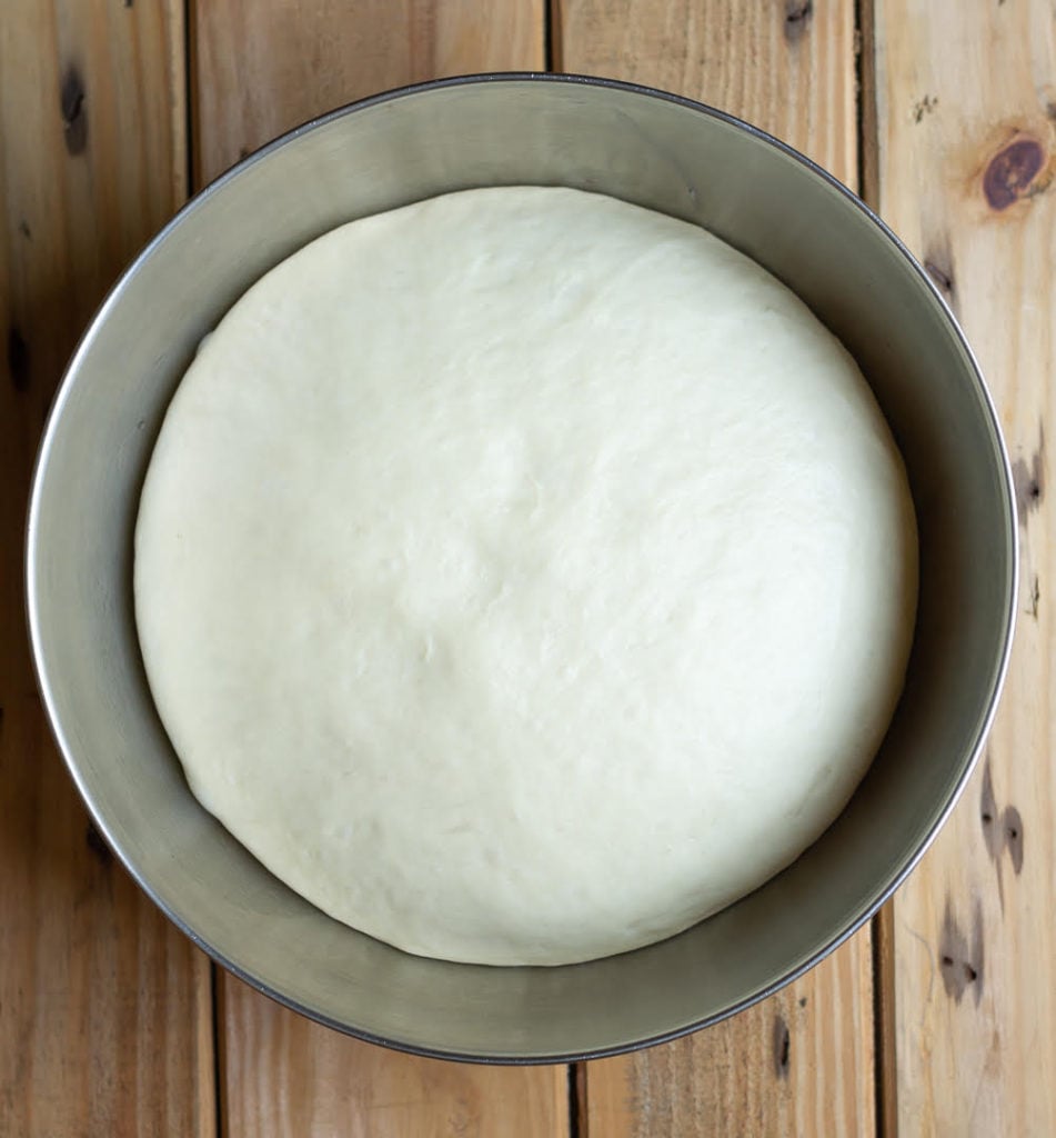 Proofed dough for challah