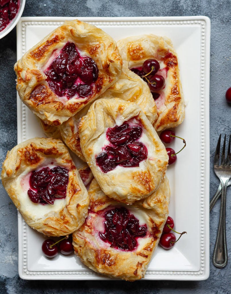 Cherry Puff Pastry Tart | Easy Cherry Danish Pastry