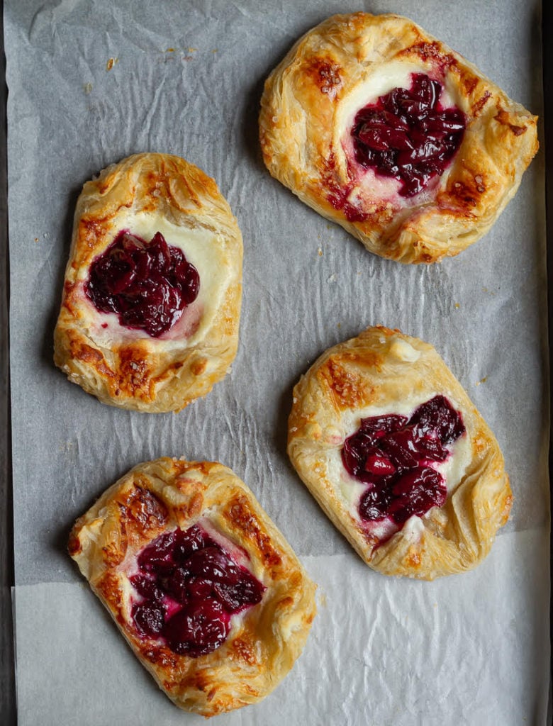 Cherry Puff Pastry Tart | Easy Cherry Danish Pastry