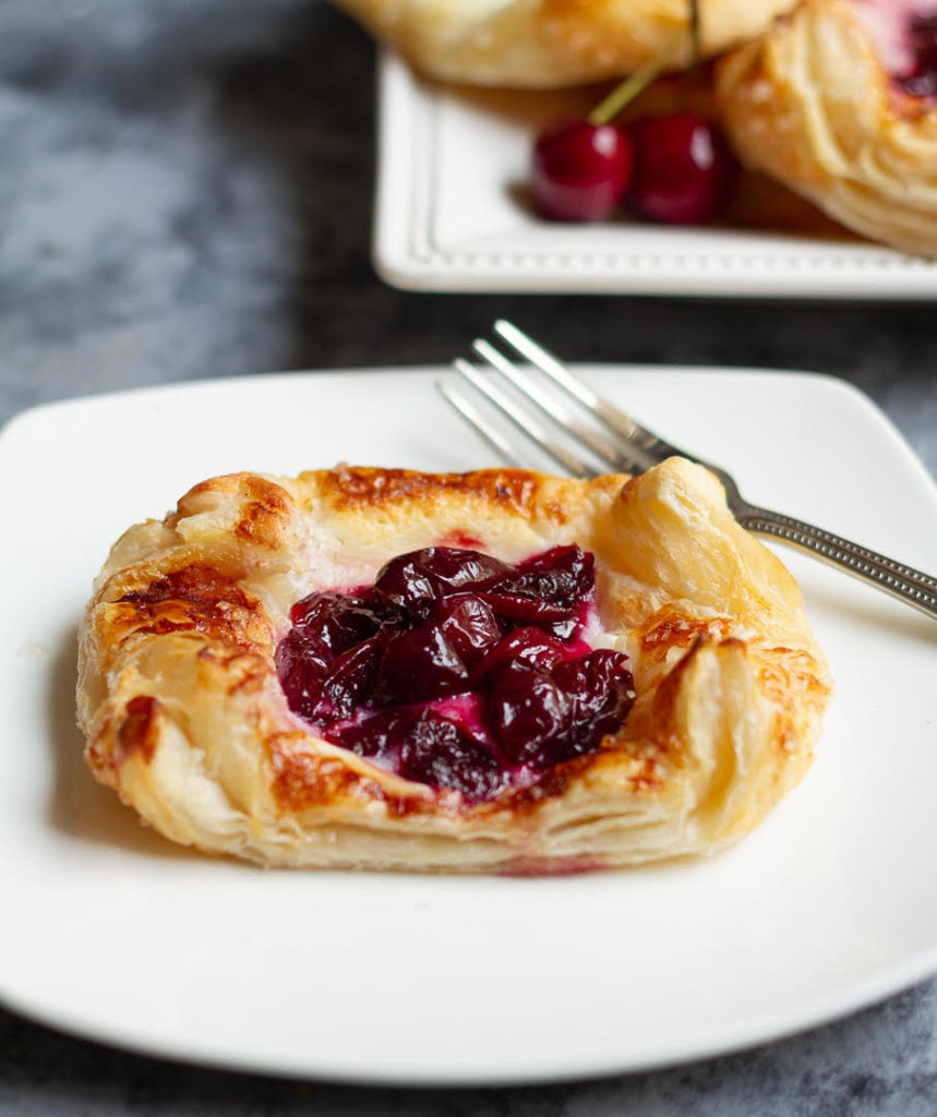 Cherry Puff Pastry Tart | Easy Cherry Danish Pastry