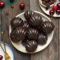 Chocolate Cherry Madeleines | Eggless Chocolate Madeleines with cherries