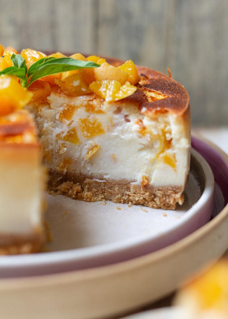 Peach Cheesecake | Easy Baked Peach Cheesecake