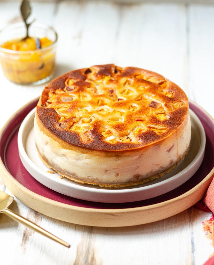 Peach Cheesecake | Easy Baked Peach Cheesecake