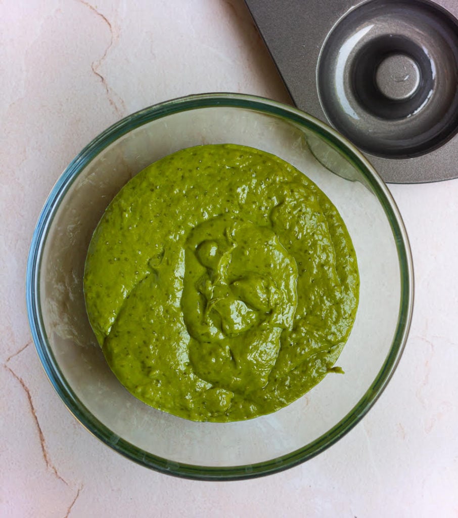 Batter for The Best Matcha Donuts | Baked Matcha Donuts