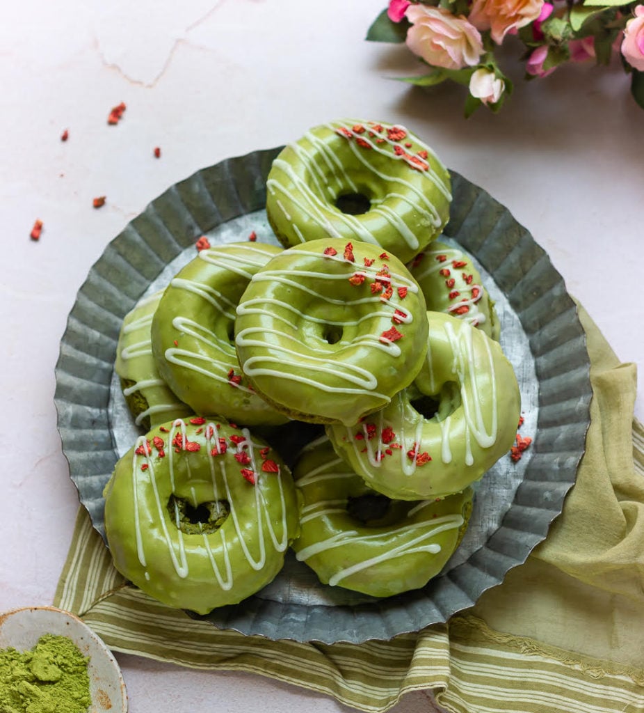 The Best Matcha Donuts | Baked Matcha Donuts