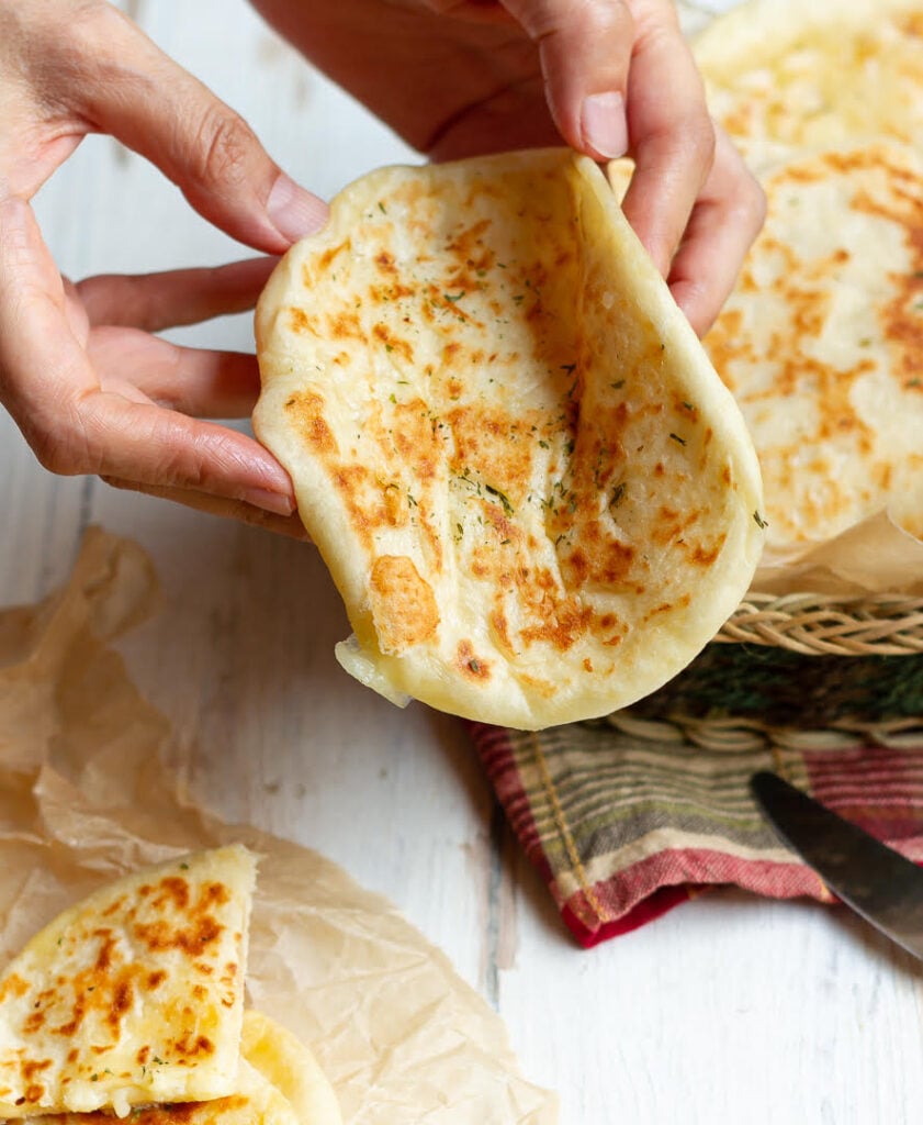 Cheese Stuffed Flatbread | Cheese Stuffed Pita