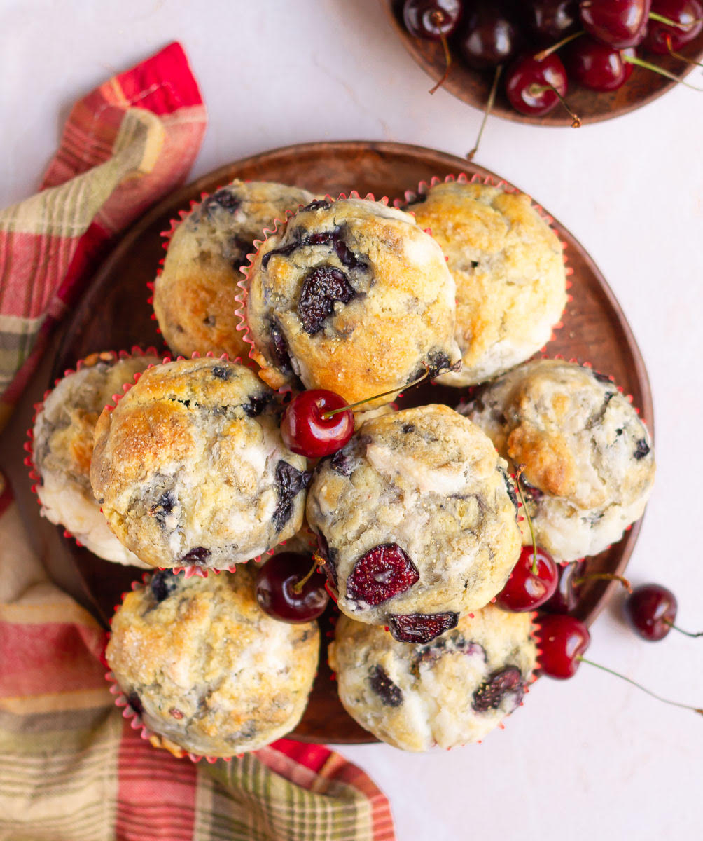 Cherry Cheesecake Muffins | Eggless Cherry Cream Cheese Muffins