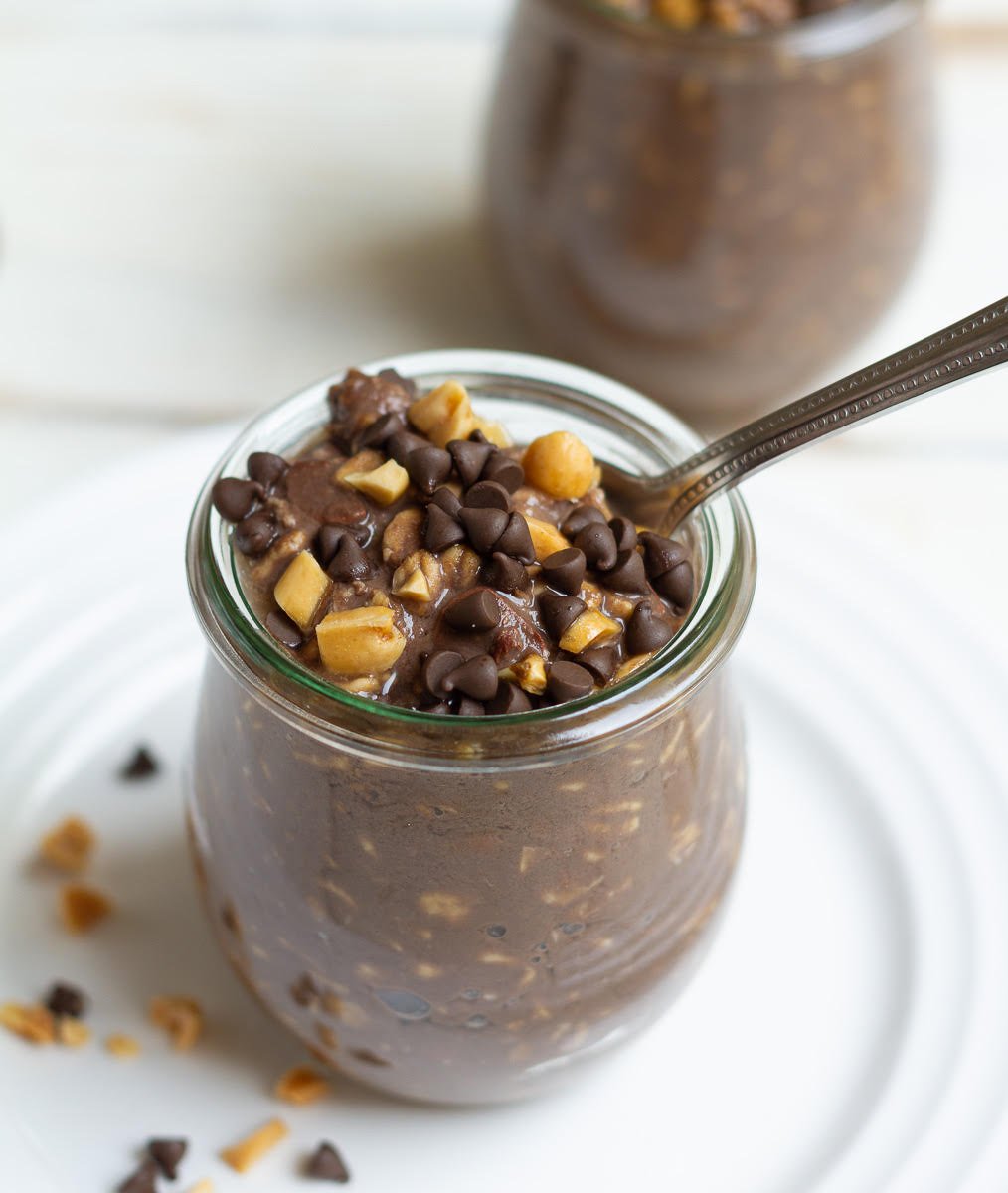 Snickers Overnight Oats | Healthy Overnight Oats Recipe