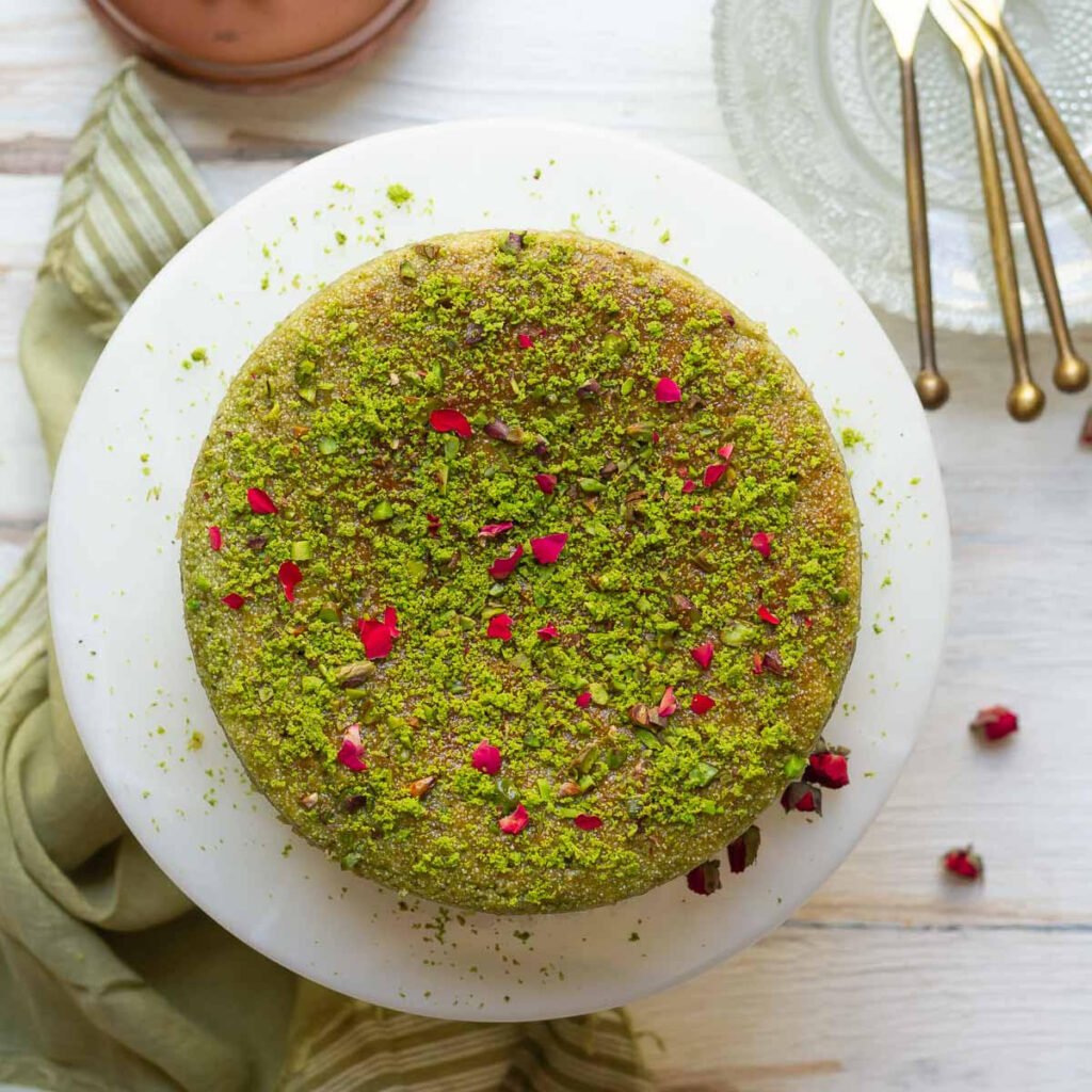 Pistachio Cake Recipe | Eggless Pistachio Cake