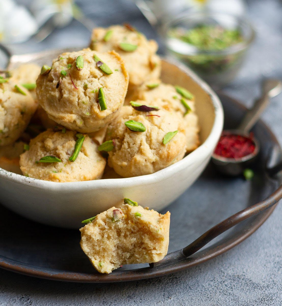 Pistachio Financiers Recipe | Pistachio Saffron Financiers